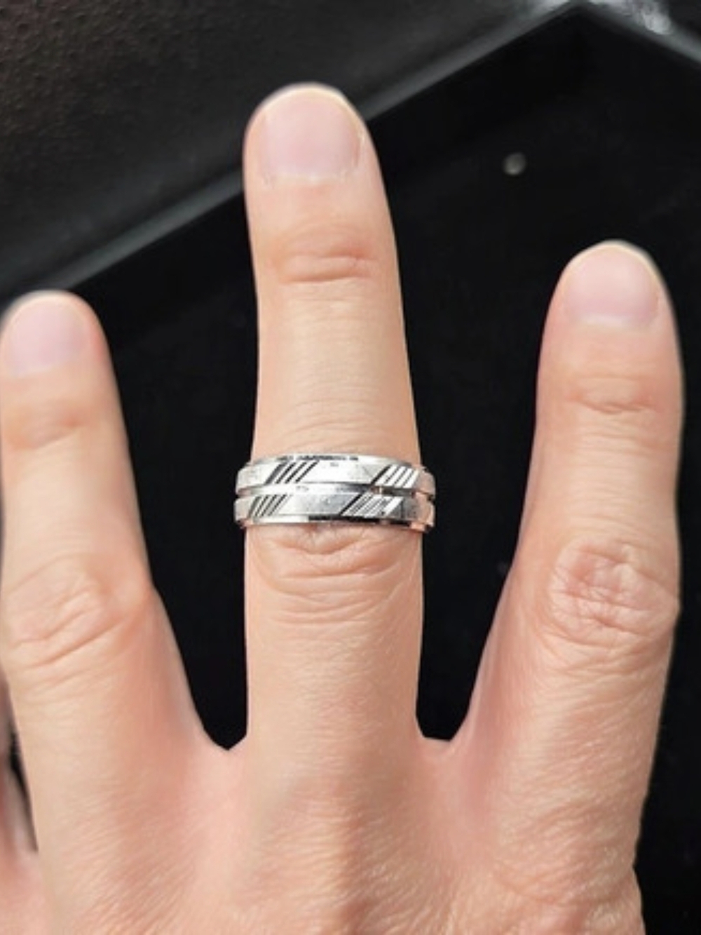 Sterling Silver 925 Textured Ring Size 9